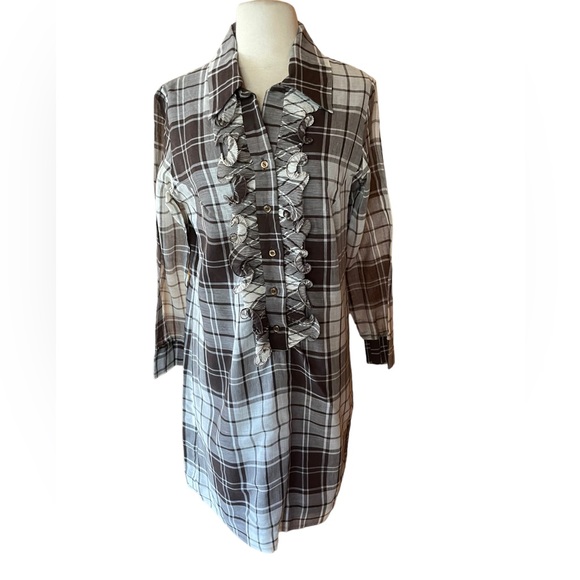 Vintage Dresses & Skirts - Vintage Ruffled, Cotton Blend‎ Dress